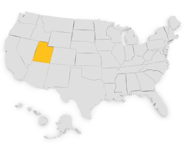 3D render utah vurgulayarak Amerika Birleşik Devletleri