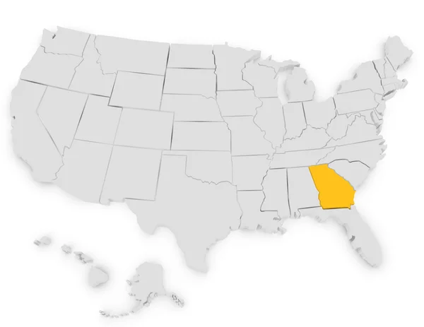 3d Render of the United States Highlighting Georgia — Stock Photo, Image