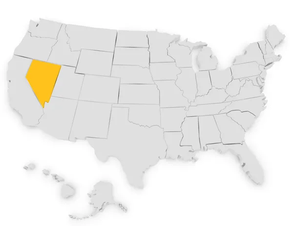 3D Render dos Estados Unidos Destaque Nevada — Fotografia de Stock