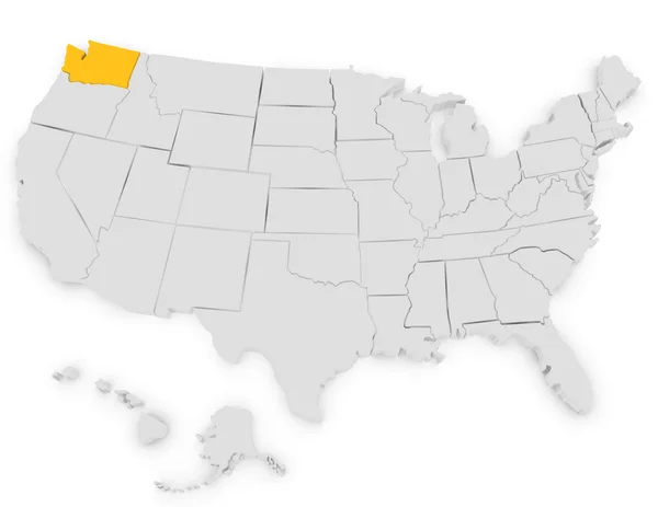 3d Render of the United States Highlighting Washington — Stock Photo, Image