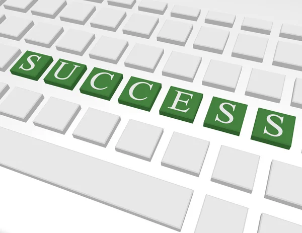 3d Render of a Keyboard Spelling Out Success — Stock Photo, Image