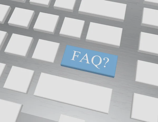 3D render van een toets op het toetsenbord zeggen faq — Stockfoto