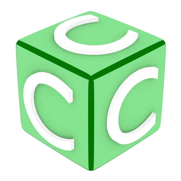 Lettera C del cubo del carattere 3d — Foto Stock