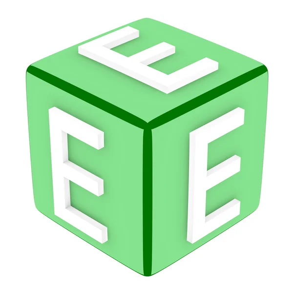 3d Font Cube Letter E — Stock Photo, Image