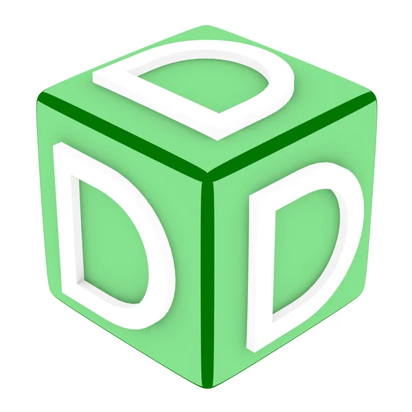 3d Font Cube Letter D — Stockfoto