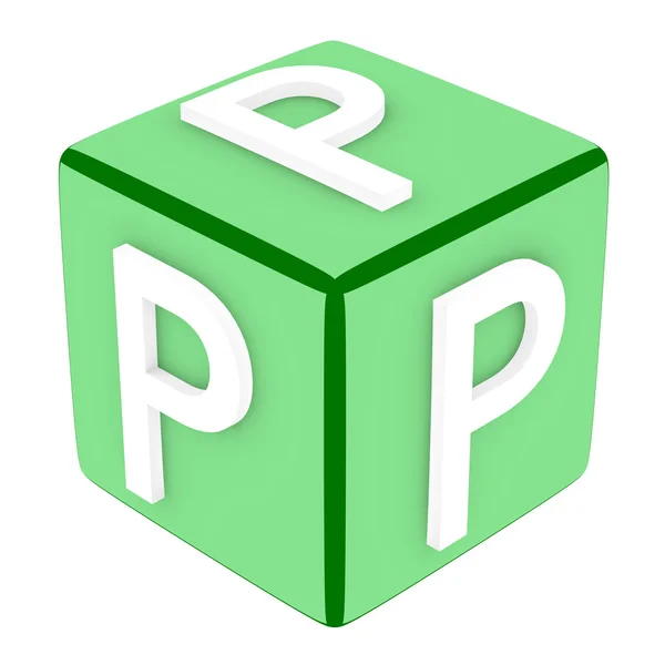 3D polices cube lettre p — Φωτογραφία Αρχείου