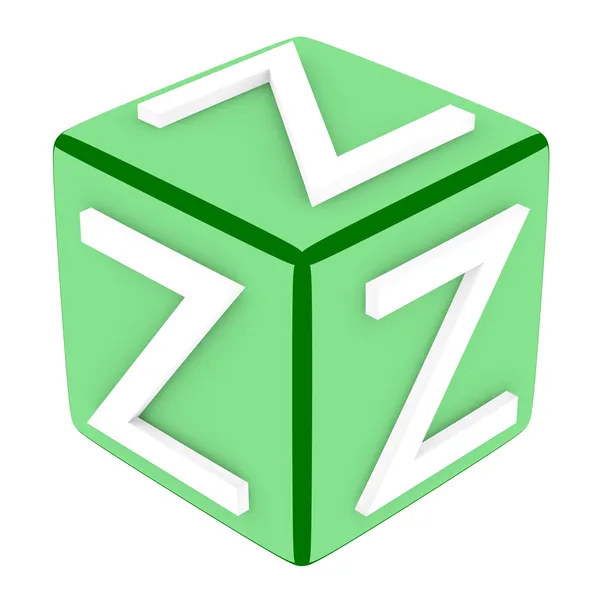 Cubo de fuente 3d letra Z — Foto de Stock