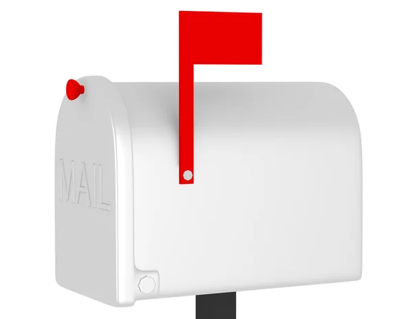 3D-Rendering eines geschlossenen Briefkastens mit aufgestellter Flagge — Stockfoto
