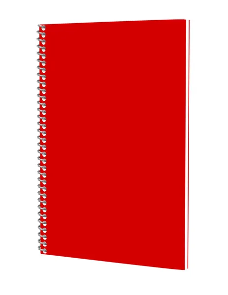 3D Renderizado de un Cuaderno en Espiral Rojo —  Fotos de Stock