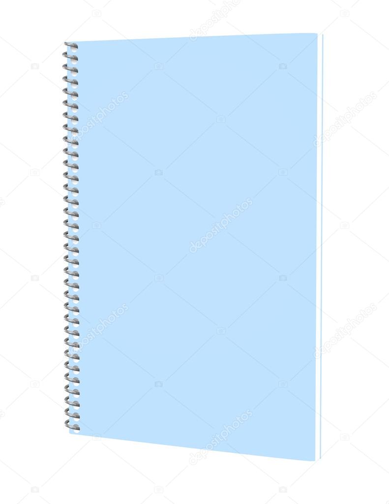 3d Render of a Blue Spiral Notebook