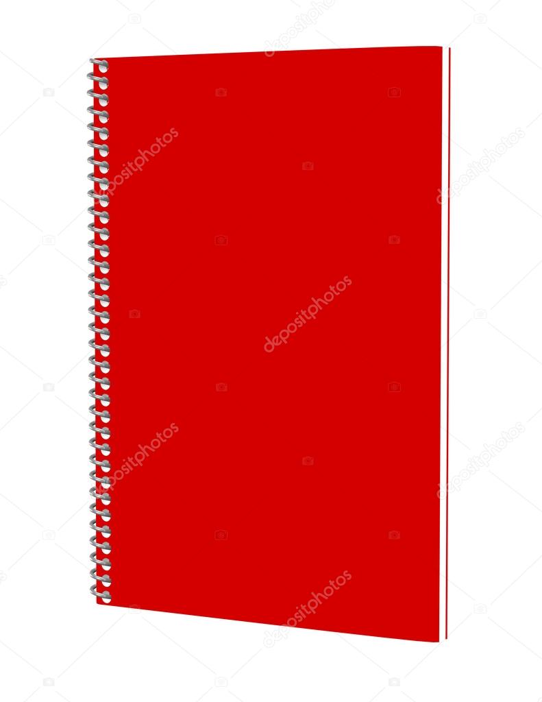 3d Render of a Red Spiral Notebook