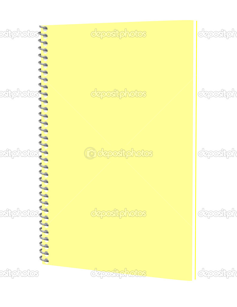 3d Render of a Yellow Spiral Notebook