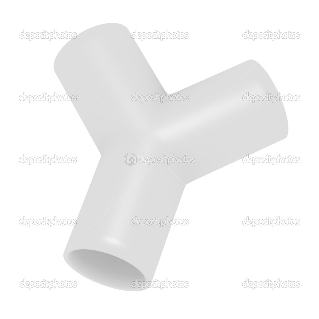 3d Render of a PVC Y Joint Pipe