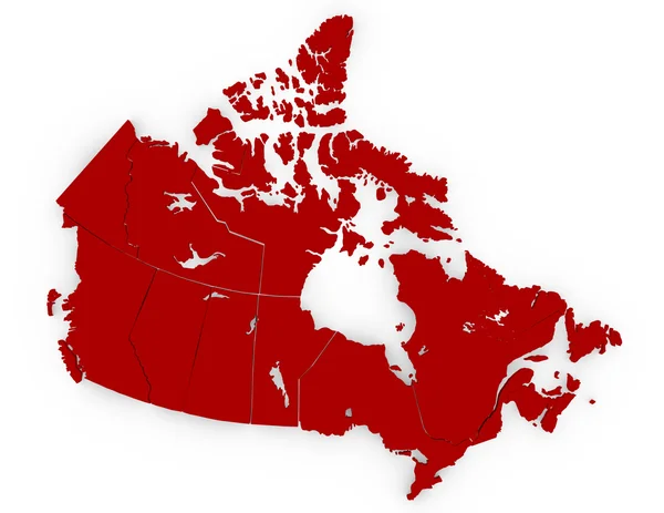 3d Render of Canada Separado em províncias — Fotografia de Stock