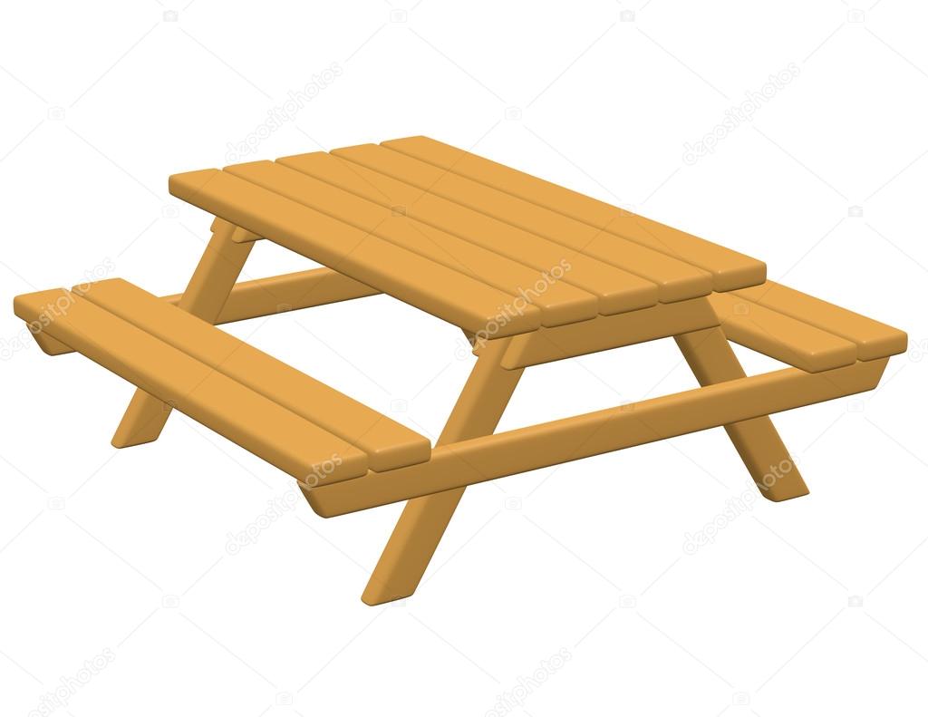 3d Render of a Picnic Table