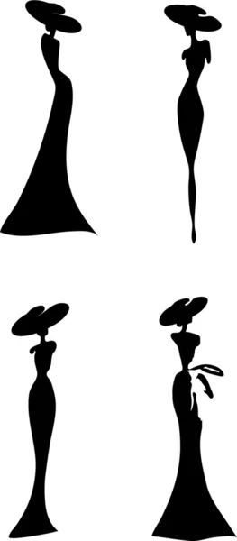 Mujer Silhouette — Vector de stock