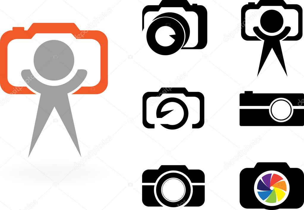 Stylized photo camera on a white background