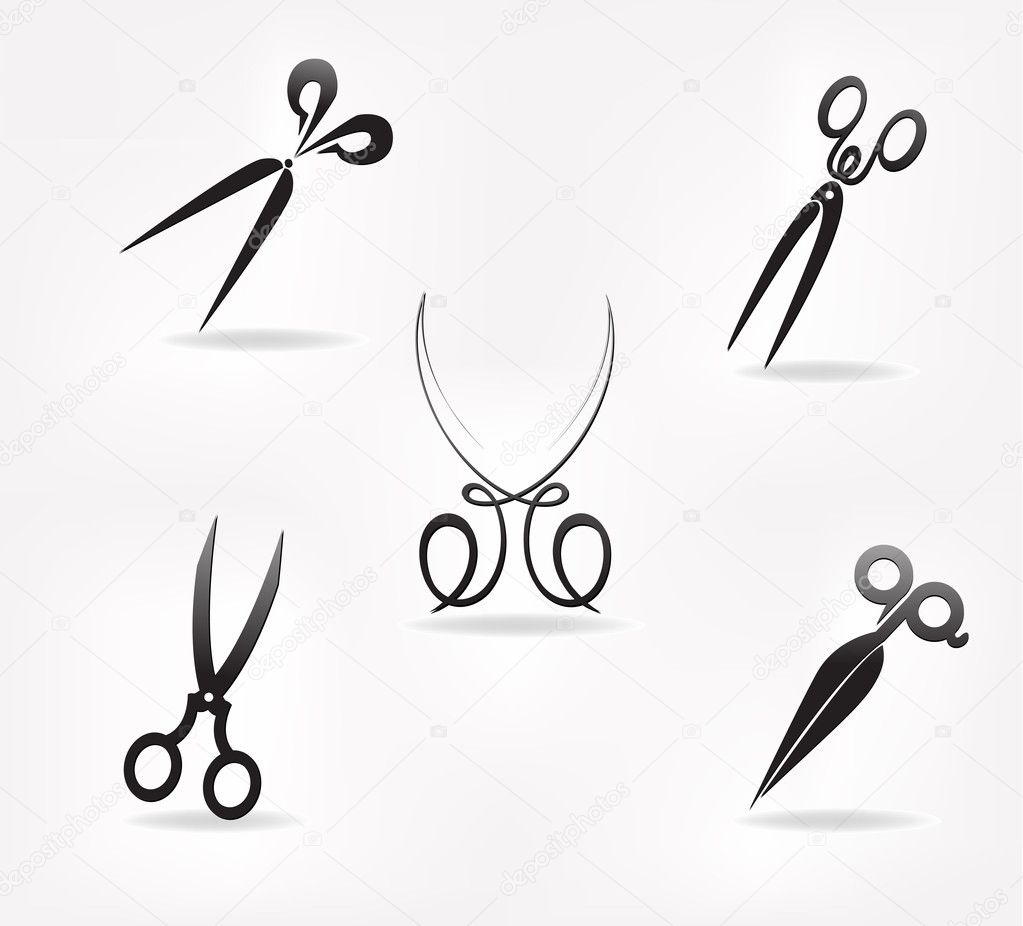 Scissors. stylization. design element for vector illustration