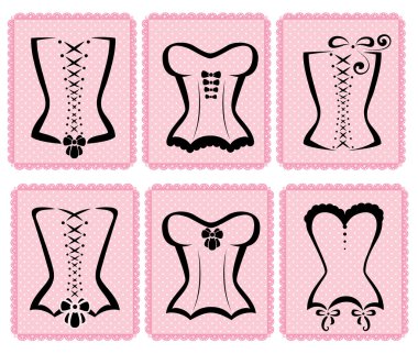 set icons with corset clipart