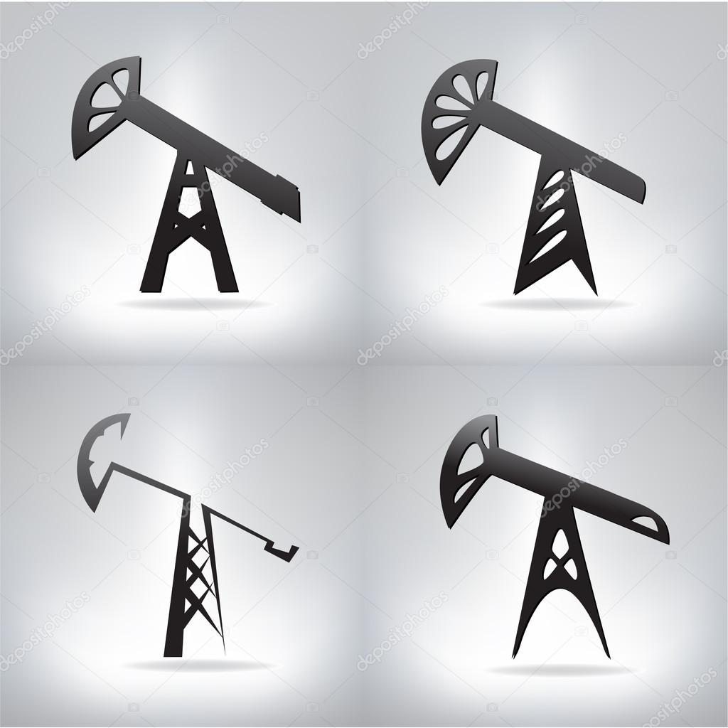 Silhouette of oil pump , vector illustration