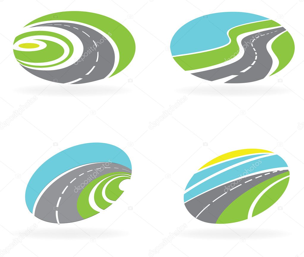 Iconos establecidos de la carretera, carretera vector, gráfico