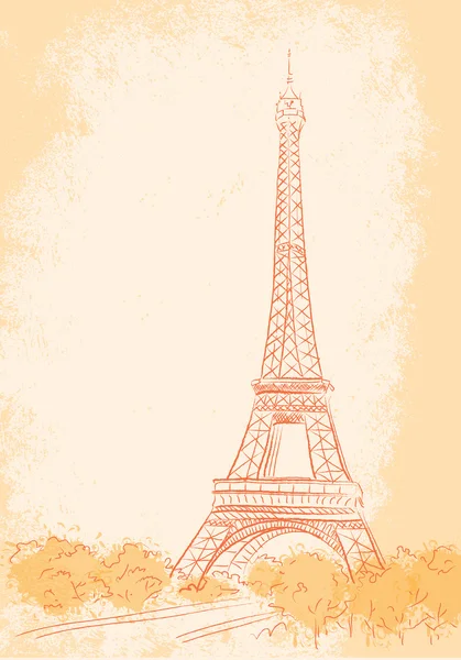 París, fondo con la torre Eiffel — Vector de stock