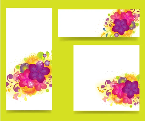 Set of banners with flowers — Stock Vector