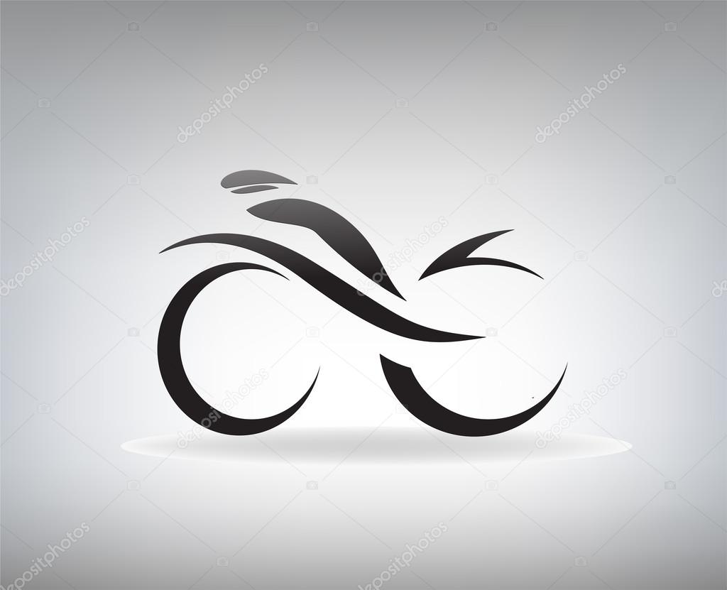 styled bike with a cyclist, vector illustration