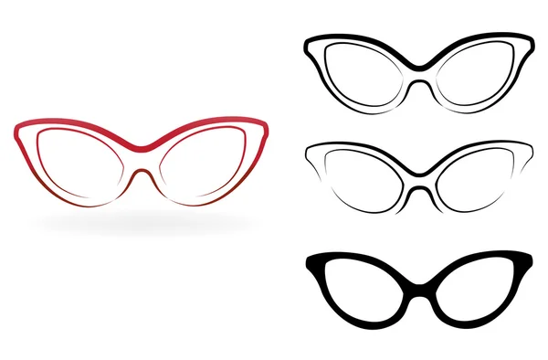 Set of modern glasses, vector illustration isolated on white background — Stock Vector