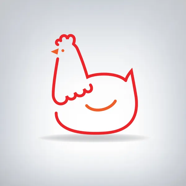 Stilisiertes Huhn auf grauem Hintergrund, Vektorillustration — Stockvektor