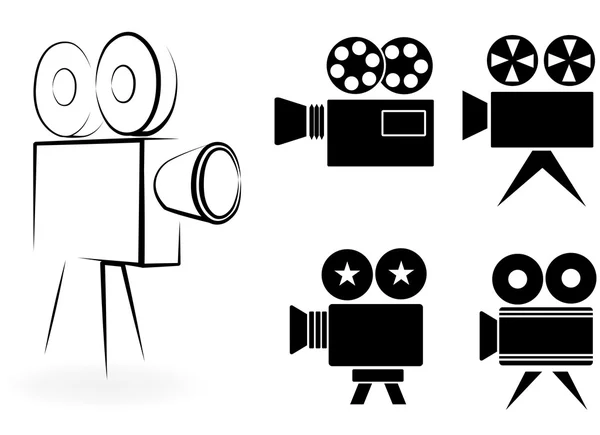 Pictogrammen van videocamera 's — Stockvector