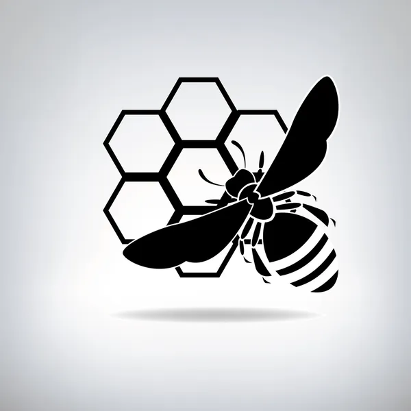 Abeilles noires et miel — Image vectorielle