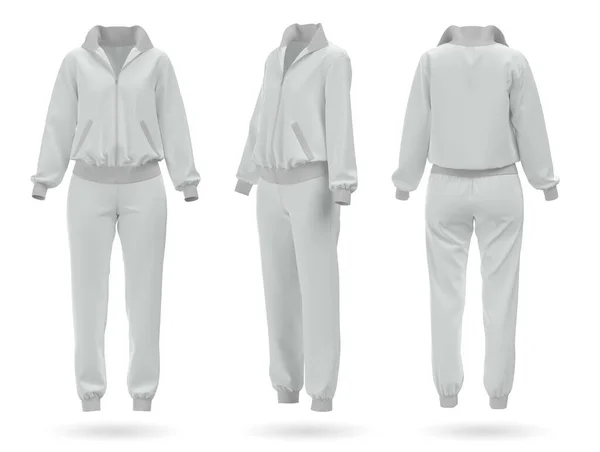 Traje deportivo blanco en blanco. renderizado 3d. —  Fotos de Stock