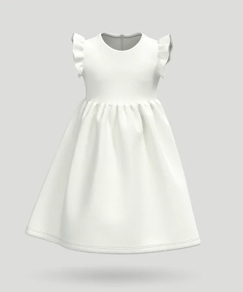 Vestito bianco per bambini. rendering 3d, illustrazione 3d. — Foto Stock