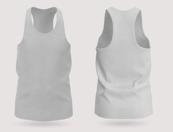 Camisa sem mangas dos homens cinzentos. renderização 3d, ilustração 3d. — Fotografia de Stock