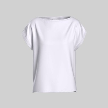 Beyaz kadın bluzu, tişört. Model, 3D görüntüleme. Yüksek kalite 3d illüstrasyon