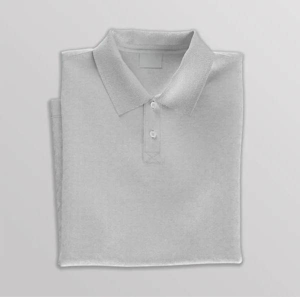 Weißes Gefaltetes Poloshirt Für Herren Attrappe Rendering Illustration — Stockfoto