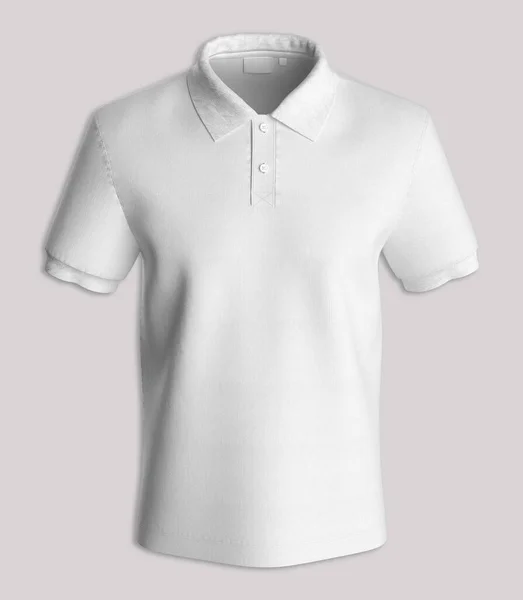 Camisa Pólo Branco Dos Homens Mockup Renderização Ilustrações — Fotografia de Stock