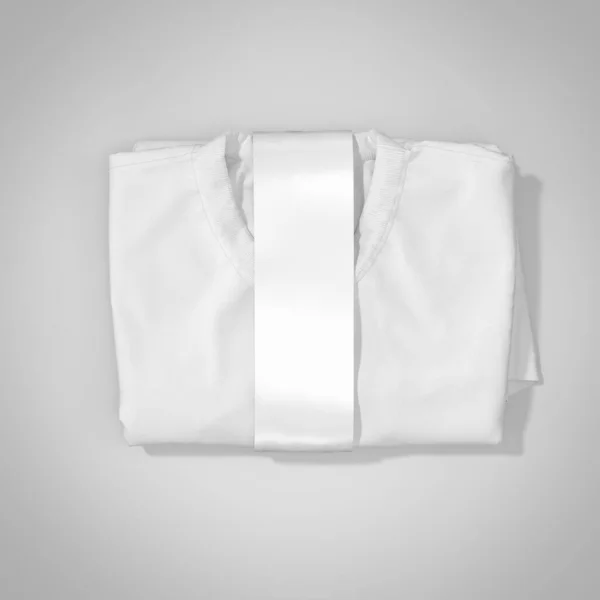 Folded White Shirt Label Mockup Rendering High Quality Illustration — 图库照片