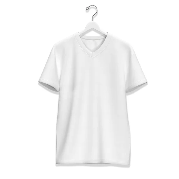 Shirt Branca Num Cabide Renderização Mockup — Fotografia de Stock