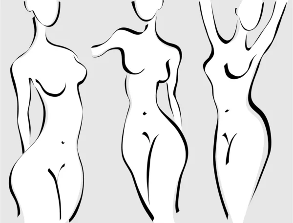 Corpo de mulher magro —  Vetores de Stock