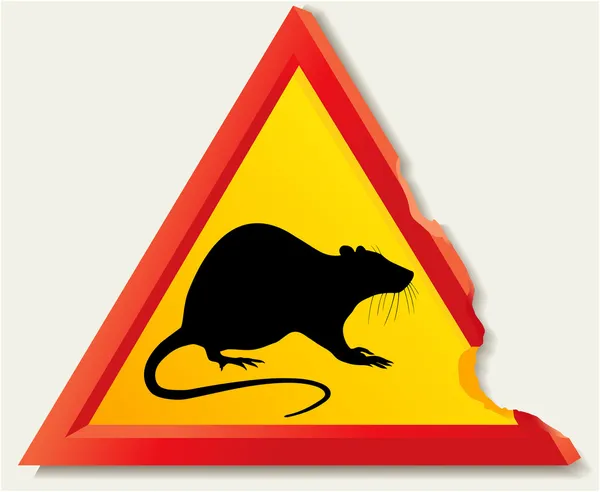 Panneau routier avec rat — Image vectorielle