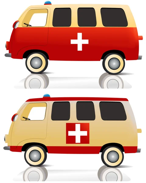 Ambulancia de dibujos animados — Vector de stock