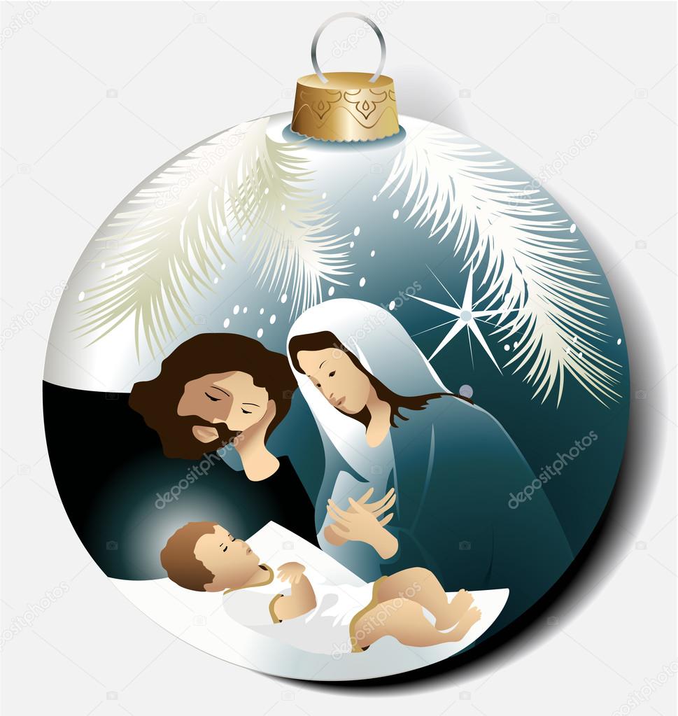 Christmas ball with Holy Family