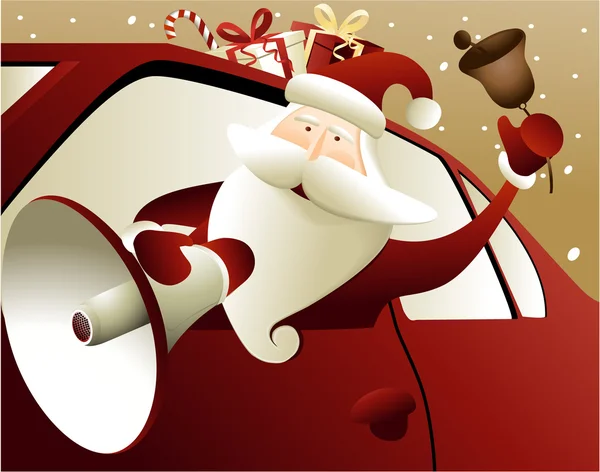 Fondo de Navidad con santa claus — Vector de stock