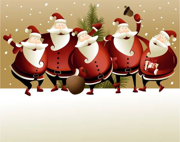 Fondo de Navidad con santa claus — Vector de stock