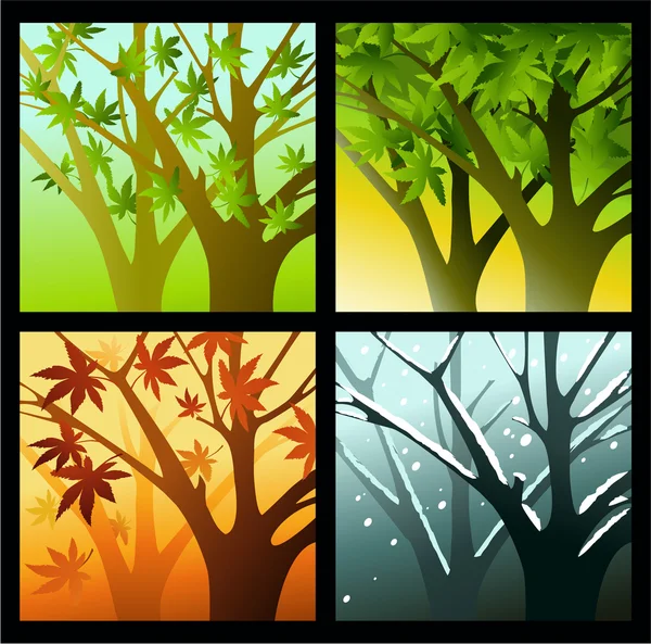 Four seasons — Stock Vector