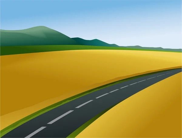 Rural landscape with road — Stock Vector
