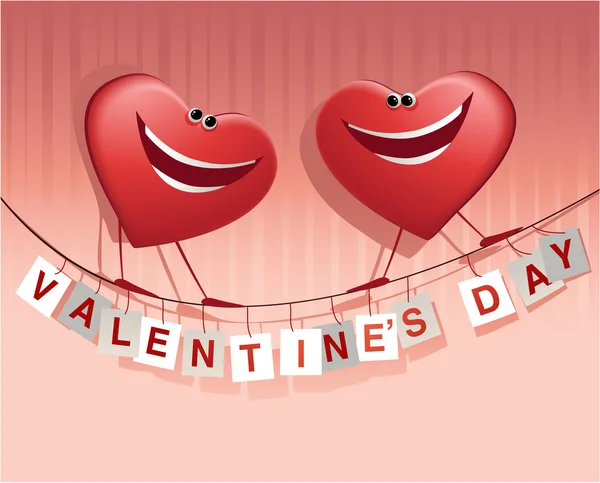 Valentijnsdag gelukkig hart — Stockvector