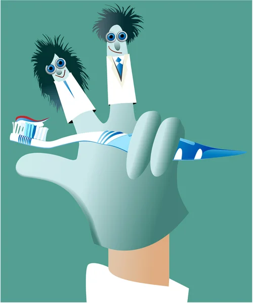 Marionnettes à gants dentaires — Image vectorielle